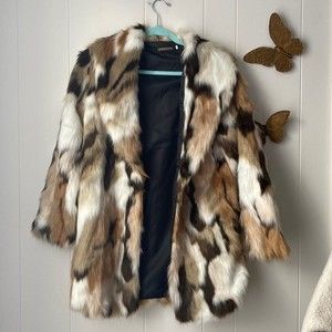 Multicolored Neutral Faux Fur Jacket